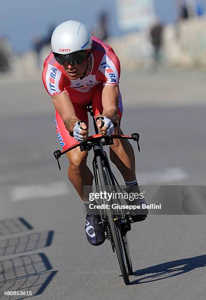 Alexandr Kolobnev of Team Katusha in action during stage seven of the 2014 Tirreno Adriatico, a 9.1 km individual time trial stage on March 18, 2014...