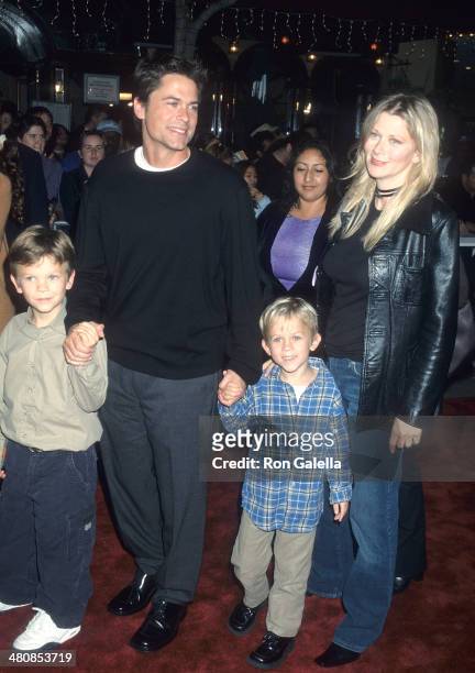 Actor Rob Lowe and wife Sheryl Berkoff and children John and Matthew attend the "Harry Potter and the Sorcerer's Stone" Westwood Premiere on November...