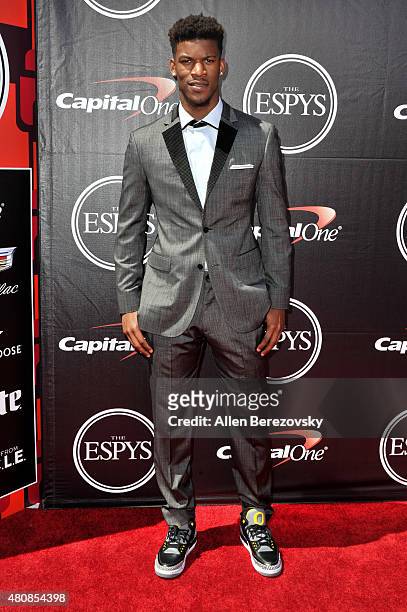 Player Jimmy Butler arrives at the 2015 ESPYS at Microsoft Theater on July 15, 2015 in Los Angeles, California.