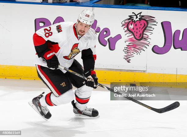 Matt Kassian of the Ottawa Senators skates prior to the game against the Florida Panthers at the BB&T Center on March 25, 2014 in Sunrise, Florida....