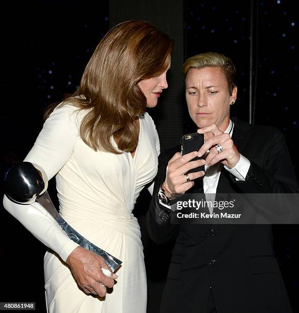 Caitlyn Jenner and USWNT soccer player Abby Wambach attend The 2015 ESPYS at Microsoft Theater on July 15, 2015 in Los Angeles, California.