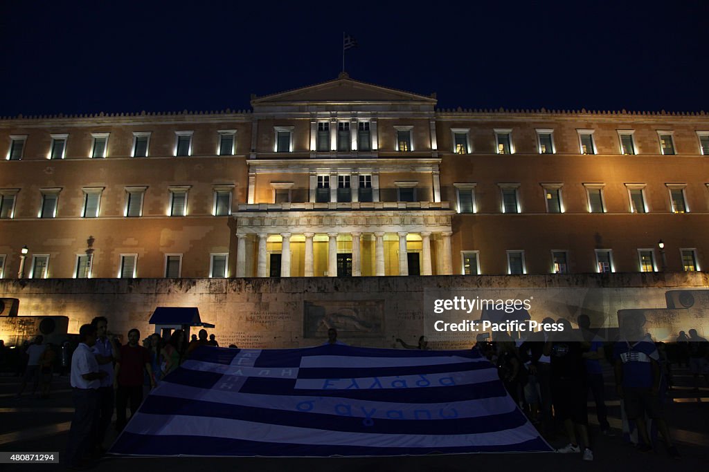 Demonstrators gathered in Syntagma Square to demand from the...