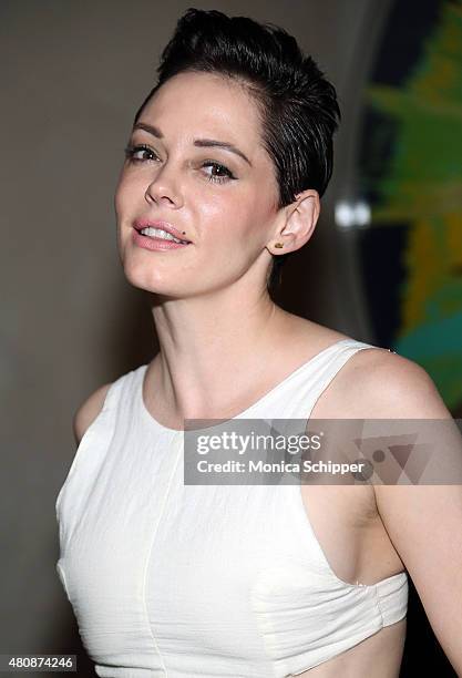 Actress Rose McGowan attends the Michael Bastian + GMC Dinner during New York Fashion Week: Men's S/S 2016 on July 15, 2015 in New York City.