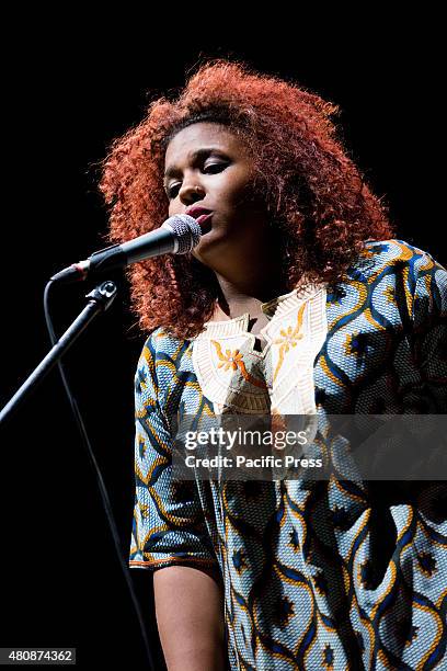 Baba Sissoko, African singer and musician, leader of African blues and ethno jazz, performs live on the stage at Villa Ada. His sounds and rhythms of...