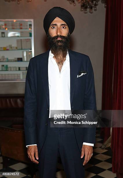 Actor, model and designer Waris Ahluwalia attends the Michael Bastian + GMC Dinner during New York Fashion Week: Men's S/S 2016 on July 15, 2015 in...