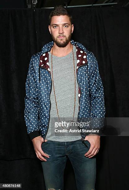 Basketball player Chandler Parsons, backstage at Billy Reid - New York Fashion Week: Men's S/S 2016at Art Beam on July 15, 2015 in New York City.
