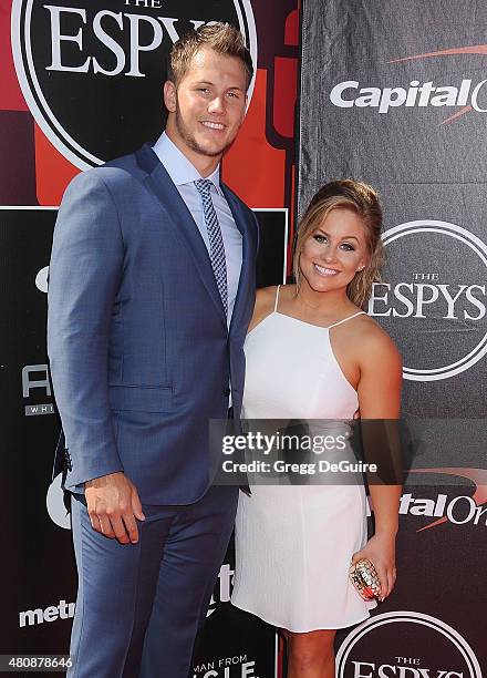 Gymnast Shawn Johnson arrives at The 2015 ESPYS at Microsoft Theater on July 15, 2015 in Los Angeles, California.