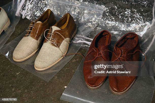 Shoes at Billy Reid - New York Fashion Week: Men's S/S 2016at Art Beam on July 15, 2015 in New York City.