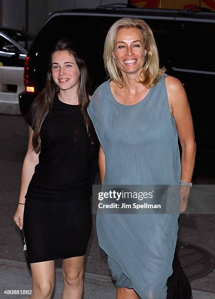 Model Frederique van der Wal and daughter attend The Cinema Society with FIJI Water & Metropolitan Capital Bank host a screening of Sony Pictures...