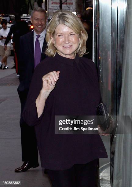 Martha Stewart attends The Cinema Society with FIJI Water & Metropolitan Capital Bank host a screening of Sony Pictures Classics' "Irrational Man" at...