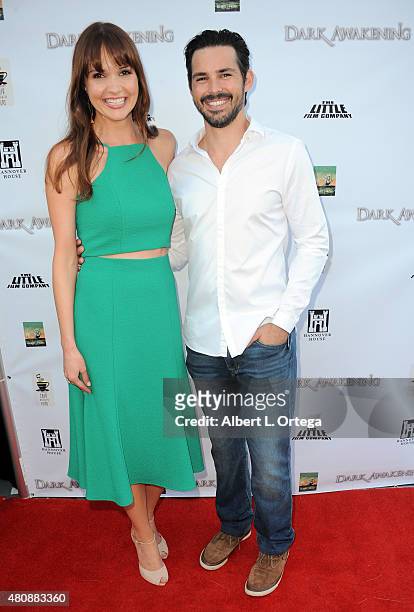 Actors Valerie Azlynn and Jason Cook at the Fangoria Screening Of "Dark Awakening" held at Jumpcut Cafe on July 15, 2015 in Studio City, California.