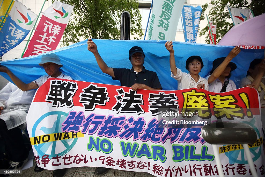 Japan Prime Minister Shinzo Abe At National Diet As Japan Moves To Expand Military Role In Turn Against Pacifism