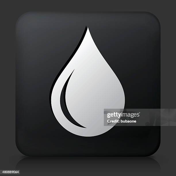 black square button with waterdrop icon - drinking water infographic stock illustrations