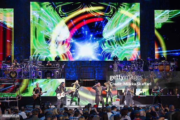 Chicago and Earth, Wind & Fireperform at Concord Pavilion on July 15, 2015 in Concord, California.