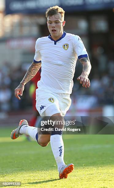 Lee Erwin of Leeds United looks on during the pre season friendly match between York City and Leeds United at Bootham Crescent on July 15, 2015 in...