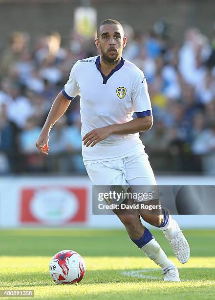 Giuseppe Bellusci of Leeds United runs with the ball during the pre season friendly match between York City and Leeds United at Bootham Crescent on...