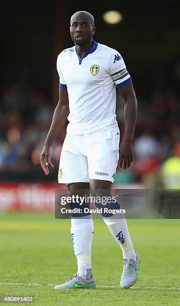 Sol Bamba of Leeds United looks on during the pre season friendly match between York City and Leeds United at Bootham Crescent on July 15, 2015 in...