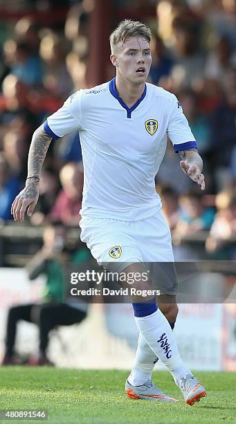 Lee Erwin of Leeds United looks on during the pre season friendly match between York City and Leeds United at Bootham Crescent on July 15, 2015 in...