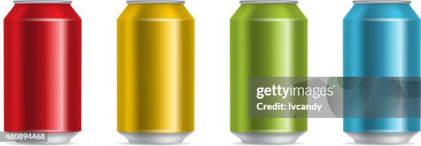 colorful cans - drink can stock illustrations