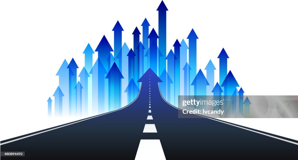 Road to growth arrows