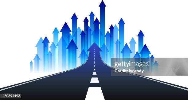 road to growth arrows - success stock illustrations
