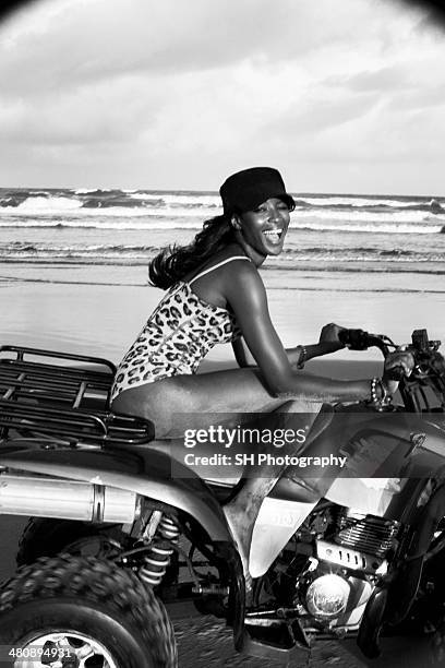 Fashion model Naomi Campbell is photographed for I-d magazine on October 23, 2007 in Mombasa, Kenya.