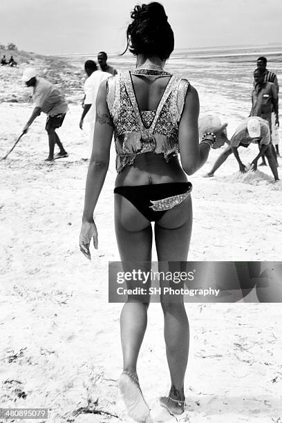 Fashion model Naomi Campbell is photographed for I-d magazine on October 23, 2007 in Mombasa, Kenya.