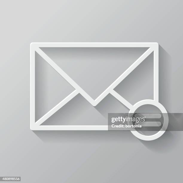 mail paper thin line interface icon with long shadow - equal sign stock illustrations