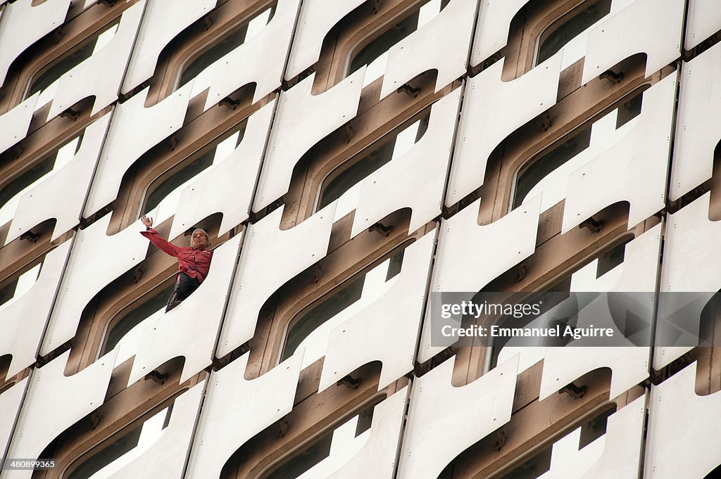 Alain Robert Climbs The Ariane Tower