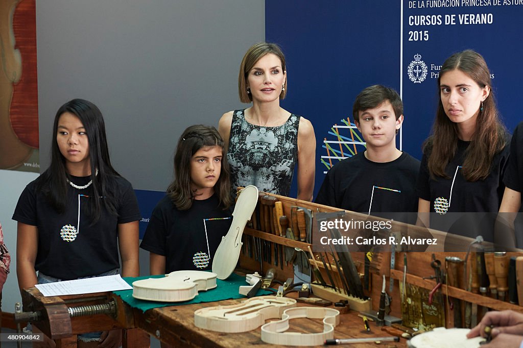 Queen Letizia of Spain Inaugurates The Summer Courses of 'International School of Music' of Princesa de Asturias Foundation
