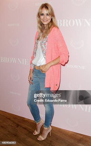 Model Alba Carrillo attends Brownie shop opening party photocall at Brownie store on March 27, 2014 in Madrid, Spain.