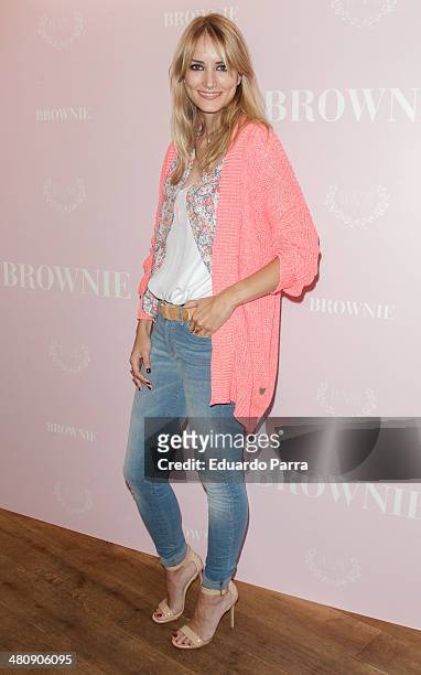 Model Alba Carrillo attends Brownie shop opening party photocall at Brownie store on March 27, 2014 in Madrid, Spain.
