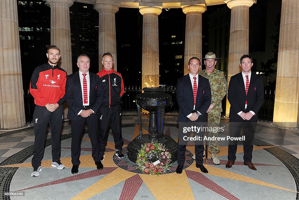 Liverpool FC Visit The Shrine of Remembrance In Brisbane