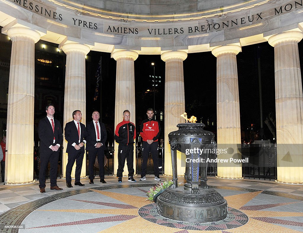 Liverpool FC Visit The Shrine of Remembrance In Brisbane