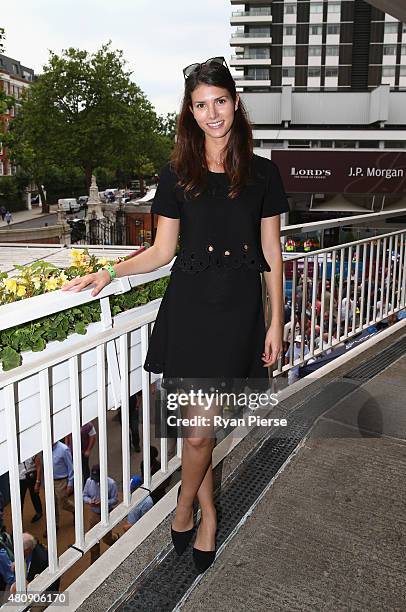 Isabelle Platt, partner of Mitch Marsh of Australia, poses during day one of the 2nd Investec Ashes Test match between England and Australia at...