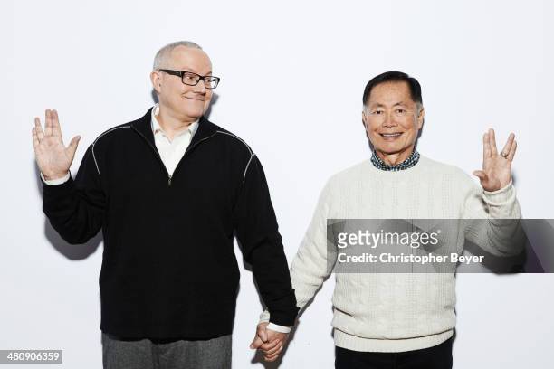 George Takei and Brad Altman are photographed for Entertainment Weekly Magazine on January 25, 2014 in Park City, Utah.