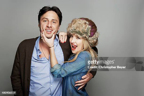 Actors Zach Braff and Kate Hudson are photographed for Entertainment Weekly Magazine on January 25, 2014 in Park City, Utah.