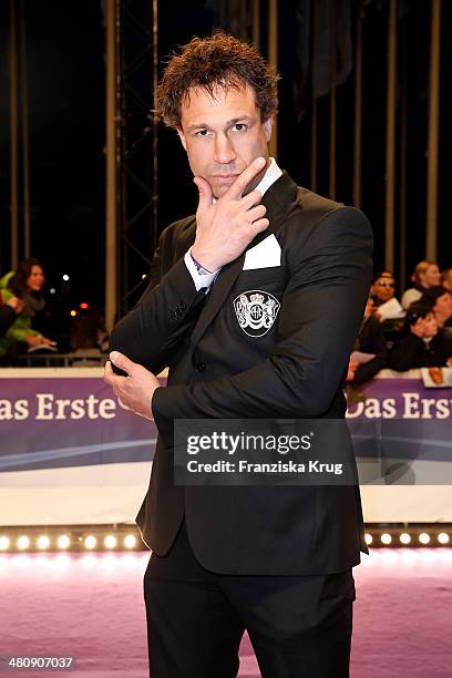 Jared 'Evil' Hasselhoff of the band Bloodhound Gang poses on the red carpet prior the Echo award 2014 on March 27, 2014 in Berlin, Germany.