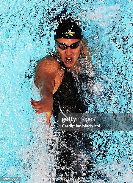 Sophie Pascoe of New Zealand competes in the heats of the Women's 100m Backstroke S10 during Day Four of The IPC Swimming World Championships at...