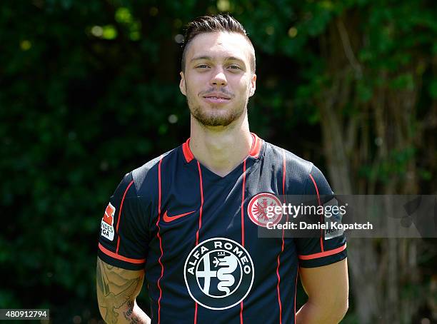 Vaclav Kadlec poses during the Eintracht Frankfurt team presentation on July 15, 2015 in Frankfurt am Main, Germany.