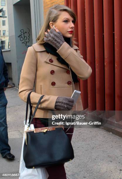 Taylor Swift is seen as she goes for a stroll on March 27, 2014 in New York City.