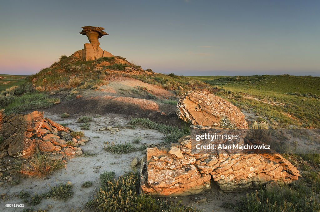 Sandstone hoodoo near Hell Creek, Montana
