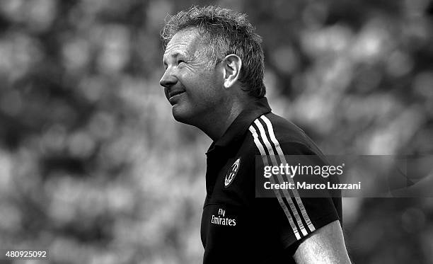 Milan coach Sinisa Mihajlovic looks on before the preseason friendly match between AC Milan and Legnano on July 14, 2015 in Solbiate Arno, Italy.