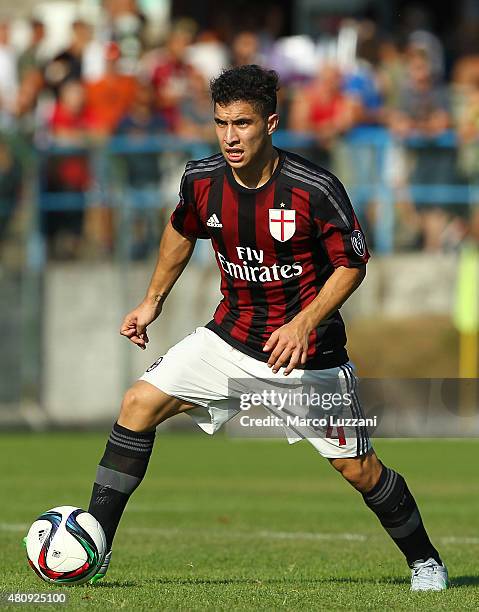 Jose Mauri of AC Milan in action during the preseason friendly match between AC Milan and Legnano on July 14, 2015 in Solbiate Arno, Italy.