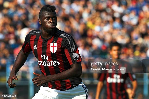 Mbaye Niang of AC Milan in action during the preseason friendly match between AC Milan and Legnano on July 14, 2015 in Solbiate Arno, Italy.