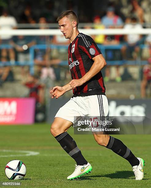 Rodrigo Ely of AC Milan in action during the preseason friendly match between AC Milan and Legnano on July 14, 2015 in Solbiate Arno, Italy.