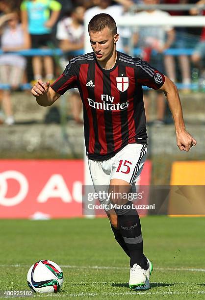 Rodrigo Ely of AC Milan in action during the preseason friendly match between AC Milan and Legnano on July 14, 2015 in Solbiate Arno, Italy.