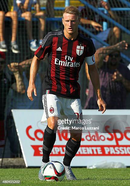Ignazio Abate of AC Milan in action during the preseason friendly match between AC Milan and Legnano on July 14, 2015 in Solbiate Arno, Italy.