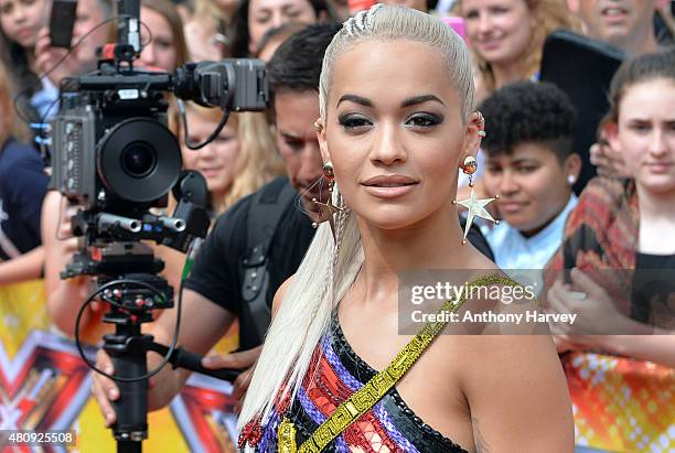 Rita Ora attends the London auditions of The X Factor at SSE Arena on July 16, 2015 in London, England.