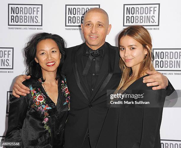 Jep Lizotte, Diesel Lizotte and Lily Lizotte arrive at Art of Music Live at Sydney Opera House on July 16, 2015 in Sydney, Australia.